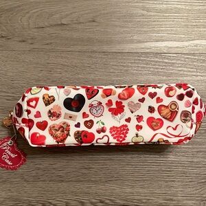 Urban Outfitters Red & White Heart-Print Pencil Case